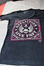Affliction T-Shirt Women Large Black V-Neck