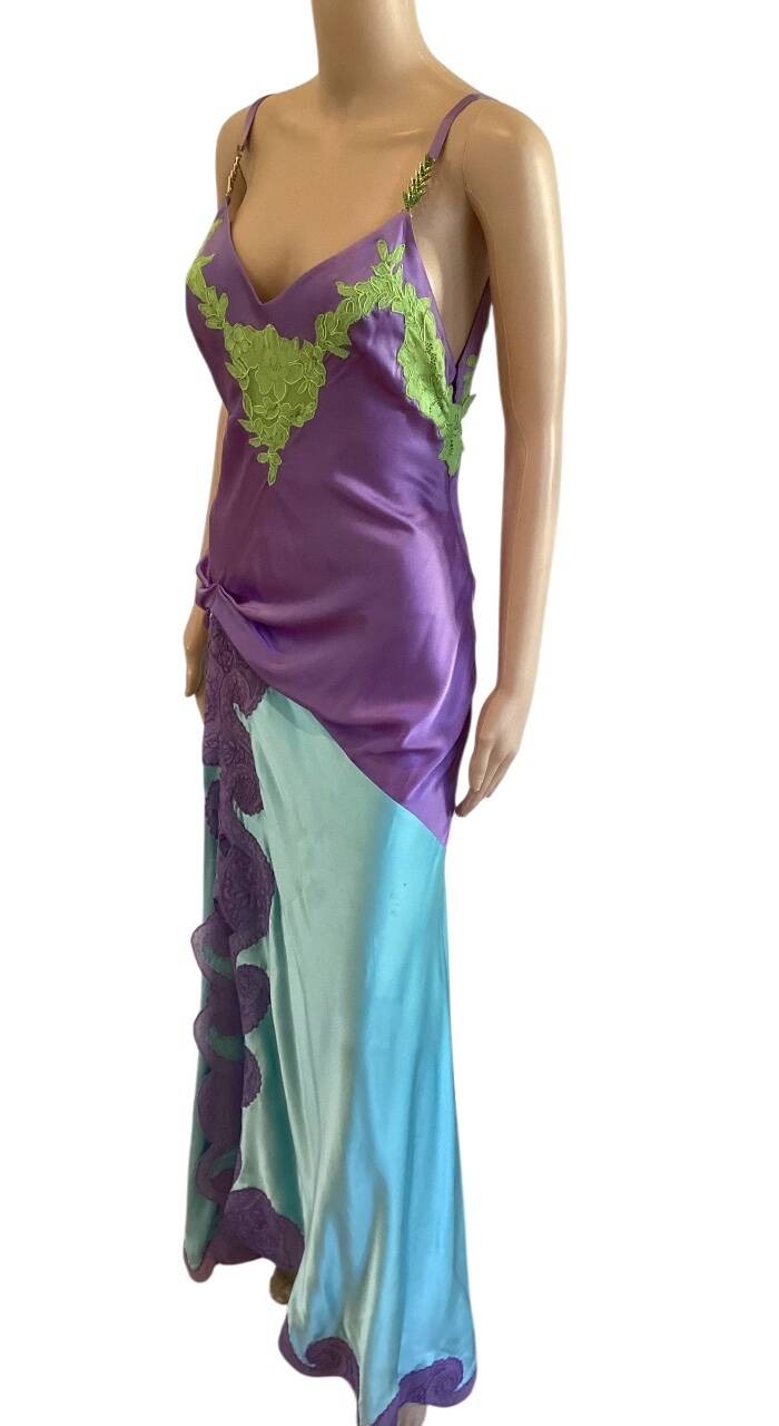 GIANNI VERSACE F/W 1996 RUNWAY ICONIC SILK DRESS GOWN SZ 42 image 7