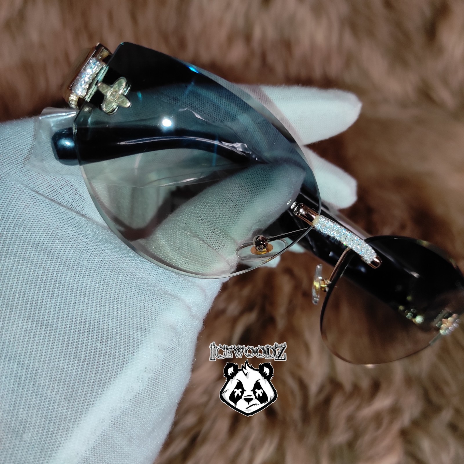 Diamond Sunglasses Buffs Gold Rimless Jaguar Glasses Retro ICED Migos Hip Hop