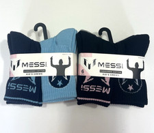 Messi Collection Kids Crews Socks Cushioned Size Small 6-10.5 - 12 Total Pairs