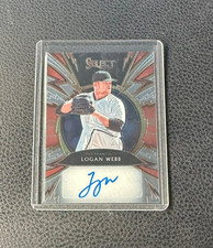2020 Panini Select Logan Webb Sparks Signatures Holo Prizm Rookie Auto 185/199
