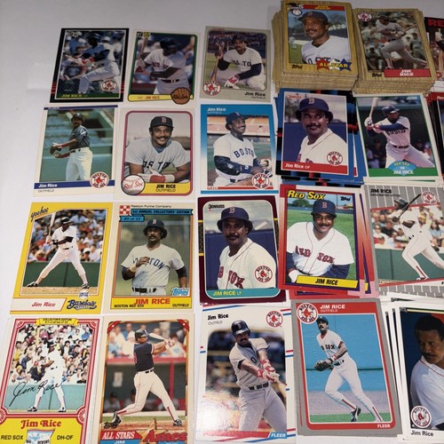 JIM RICE - Huge - 283 card lot! Topps-Donruss+! RED SOX! HOF! - Picture 2 of 11