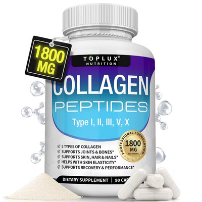 Toplux Multi Collagen Peptides Pills 1800mg Collagen Complex Type
