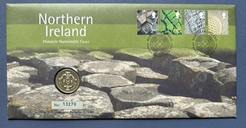 2001 UK £1 Coin in PNC. Northern Ireland. 13270.