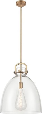 Innovations Lighting Newton Bell Brushed Brass Pendant 410-1SL-G412-16CL 1 Light