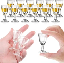 CHENGU 12 Pcs Mini Shot Glasses - 0.4 Oz/Half an Ounce, Clear Cordial Wine Glass