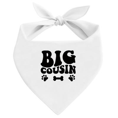 Big Cousin Baby Announcement Dog Bandana White Pregnancy Reveal Scarf Bib