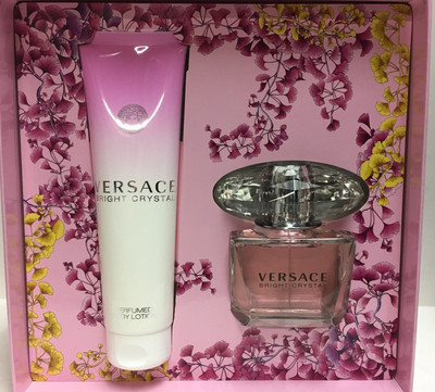 Bright Crystal by Versace Gift Set 3 oz EDT + 3.4 oz Body Lotion NIB/ ITALY