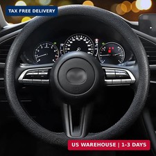 Universal Car Steering Wheel Cover, Non-Slip Silicone, Black, Most Cars
