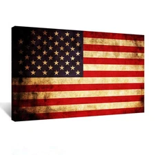 KREATIVE ARTS Gallery Wrap Canvas Prints Large Size Vintage America Flag Canv...