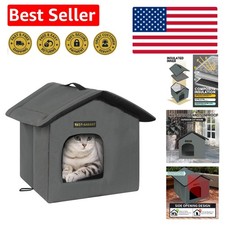 Easy Assembly Weatherproof Cat House - Insulated Shelter for Strays  Small Pets