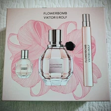 Flowerbomb by Viktor & Rolf 3 Piece GIft Set EDP EAU De Parfum 50, 10, 7ml NIB