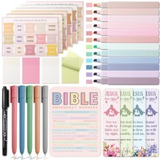 Bible Study Journaling Kit with Highlighters, Pens,  Index Tabs - Christian