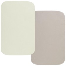 Onacosht Muslin Bassinet Sheets 33" x 19" Compatible X 19", Fog and Beige