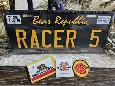 Bear Republic Brewing Racer 5 IPA California license Plate Craft Beer Man Cave 