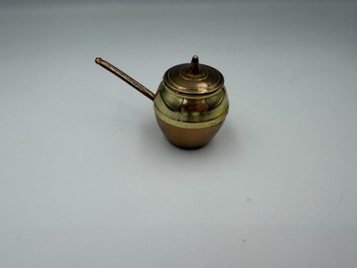 Vintage Messing Miniatur Kochtopf Pfanne Deckel Puppenhaus Küchenutensilien