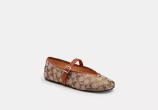 NIB Coach Mary Jane in Crystal Signature Jacquard Flats Burnished Amber Size 11