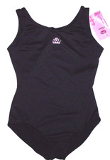 Capezio Disney Princess Leotard Bodysuit Tank Tiara Rhinestone BK New Girl I 5 6