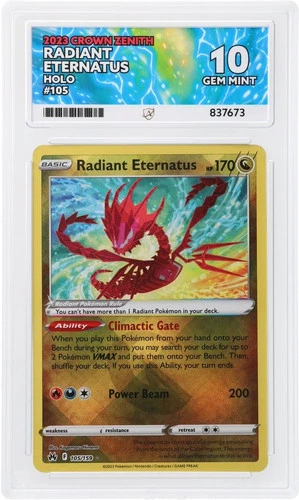 Radiant Eternatus Ace 10 Crown Zenith Pokemon TCG PERFECT SUBGRADES LOW POP