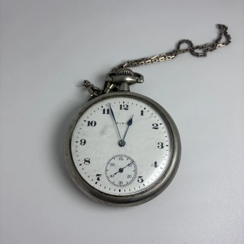 Antique Elgin Model 7 7j Size 16s Grade 291 Open Face Pocket Watch Needs Fixing