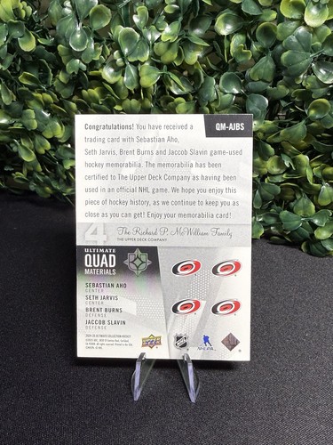2024/25 UD Ultimate Collection Quad Materials /149 Aho/Burns/Slavin/Jarvis 🔥🌀 - Bild 2 von 2