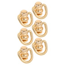 6 Pcs Rivets D Ring for Belt Craft Brass Rotatable Hardware