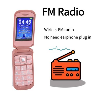 2G-fähiges Entsperrtes Klapphandy Mit Dual-SIM 2 Bildschirmen Großen Tasten F6D5