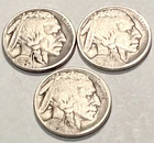 Three  (3) 1925 S  Buffalo Nickel s AU / BU NO RESERVE  *J2060