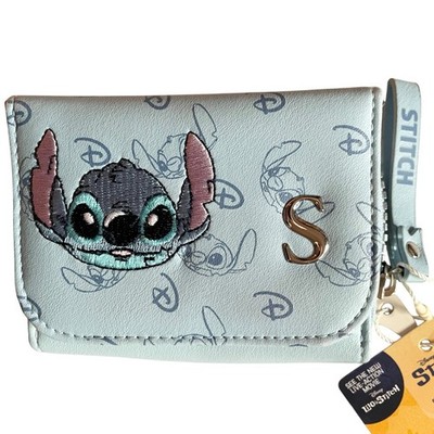 Disney Lilo & Stitch x Primark Trifold Blue Zip Embroidered Wallet NWT