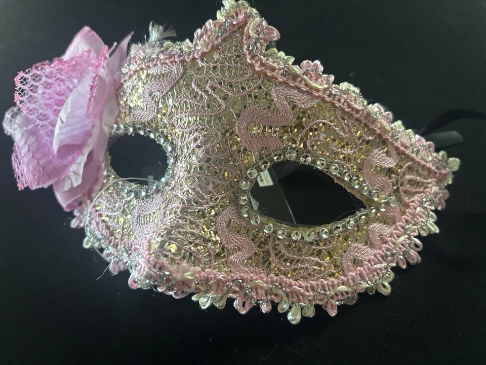 Pink Costume Halloween Masquerade Mask for Women Men Sexy Halloween USA Free - Image 3 of 4