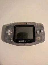 Nintendo Game Boy Advance GBA Clear Glacier Video Game Console AGB-001 TESTED