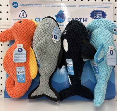 Dog Toys Bundle of 4 Stuffed, Float Sea Creatures.￼