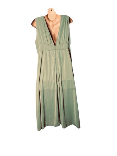 Vestido para mujer verde con cuello en V profundo talla grande 4XL abertura fiesta cóctel - Imagen 2 de 8