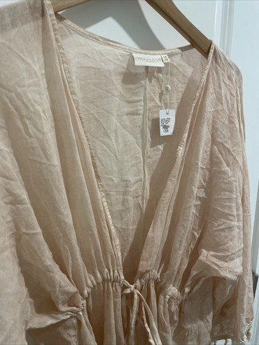 Traje de baño para mujer SHIRALEAH encubrimiento/vestidura flecos talla única rubor con borlas nuevo con etiquetas - Imagen 10 de 14