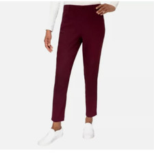 NEW Mario Serrani Women's M Textured Pull-On Skinny Pants, Burgandy