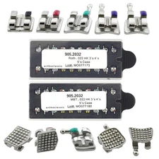 Dental Orthodontic MIM Brackets 022 Slot Roth MBT Mini Metal Braces 345 Hook