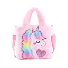 Unicorn Colorful Plush Princess Cute Unicorn Crossbody Handbag