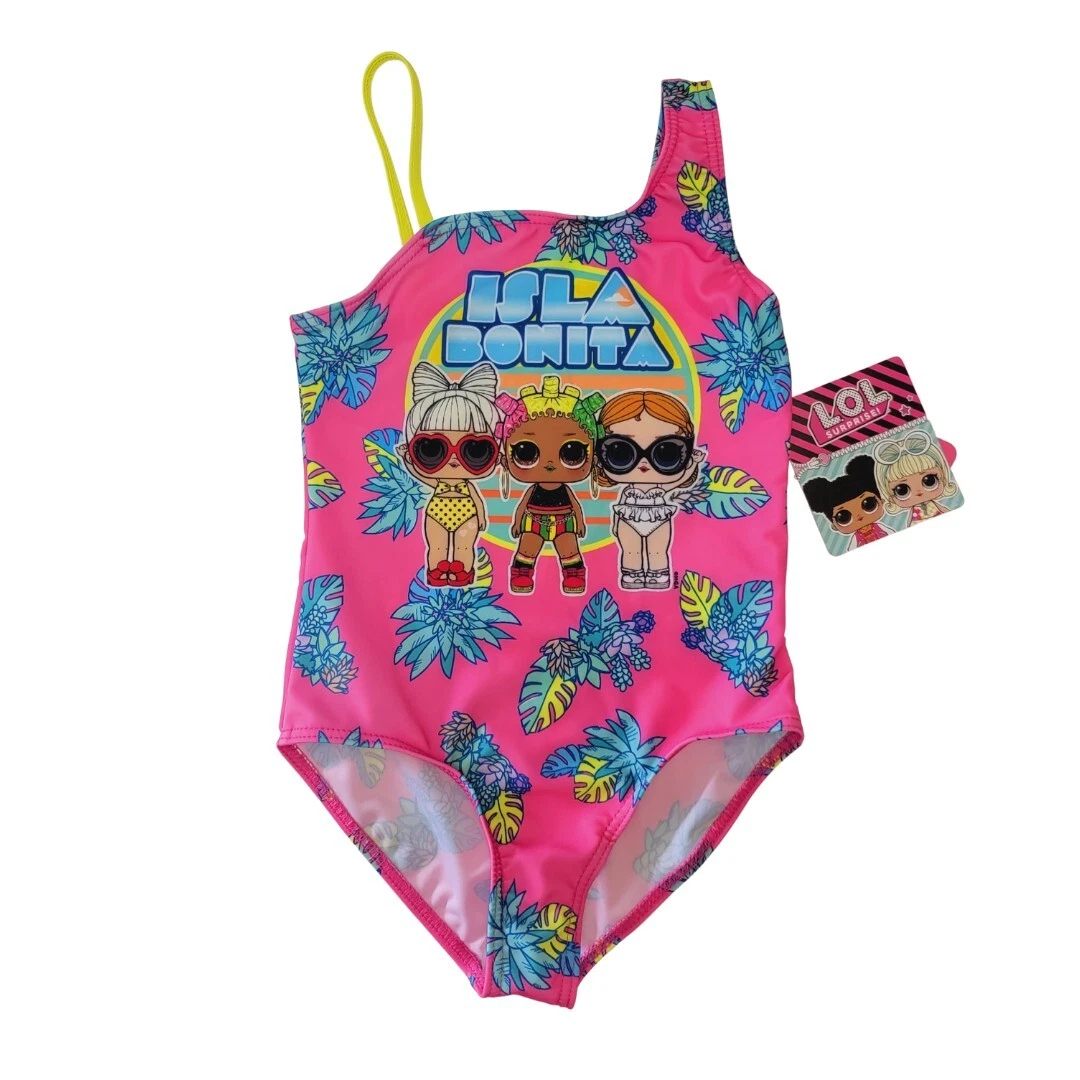 LOL Surprise Doll Swimsuit Girls Size 5-6 UPF 50+ 1 piece Bathing Swim Suit  NWT