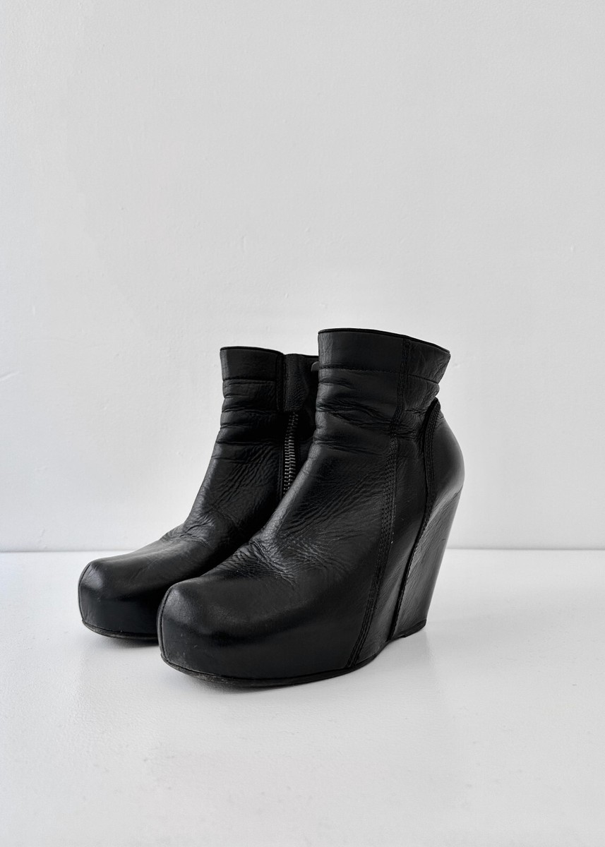 Rick Owens Archival Sidezip Wedge Heel Hidden Platform | EU Rick Owens Archival Sidezip Wedge Heel Hidden Platform | EU