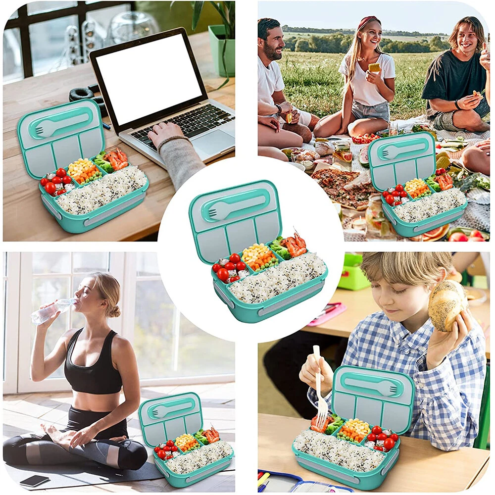 Bento Lunch Box for Kids Adults 4 Compartments Leak-proof Bento Box Microwave US
