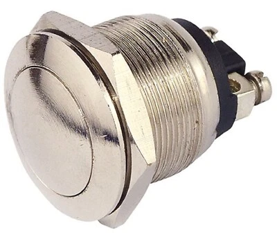 SINTRON ✅Klingeltaster 19mm Metall Schraubkontakt Ducktaster 230V 2A Verchromt Schließer