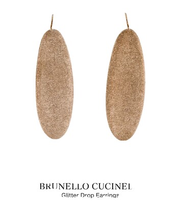 Designer Brunello cucinelli Glitter Drop  Earrings In gold Est. retail $ 2694,00