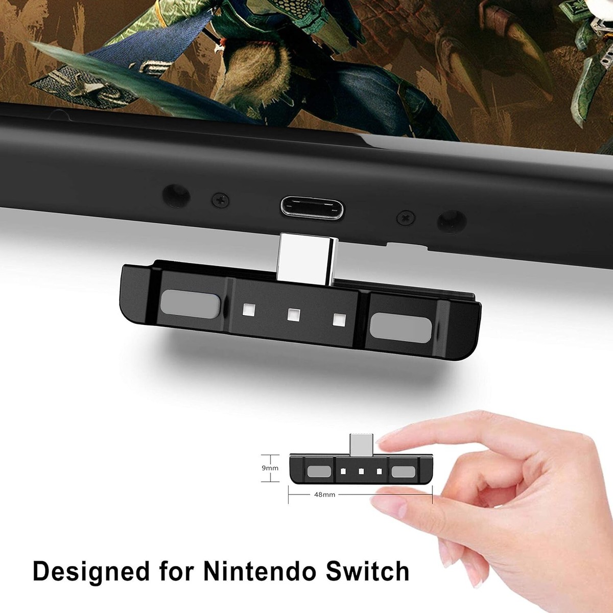 Bluetooth Audio Adapter with USB-C Built-in mic for Nintendo Switch