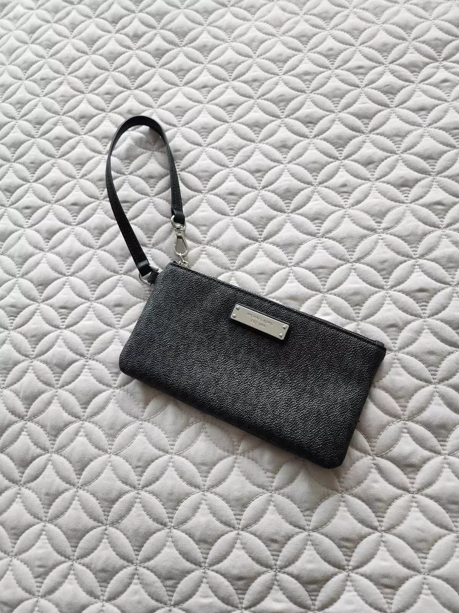 michael kors wristlet Bag Wallet Handbag Black Color Leather Women