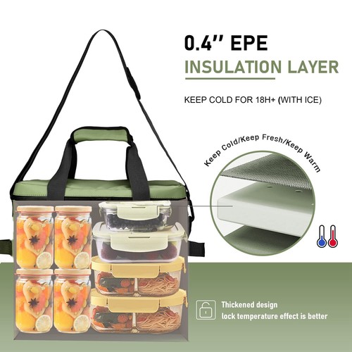 VILLEY 20L Cooler Bag 30Cans Insulated Soft Sided Cooler Leakproof Cooler Cooler - Picture 3 of 10