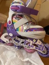 SULIFEEL Rainbow Stars Inline Skates Purple Small Size 28-31 (13.5-2 US)NEW OPEN