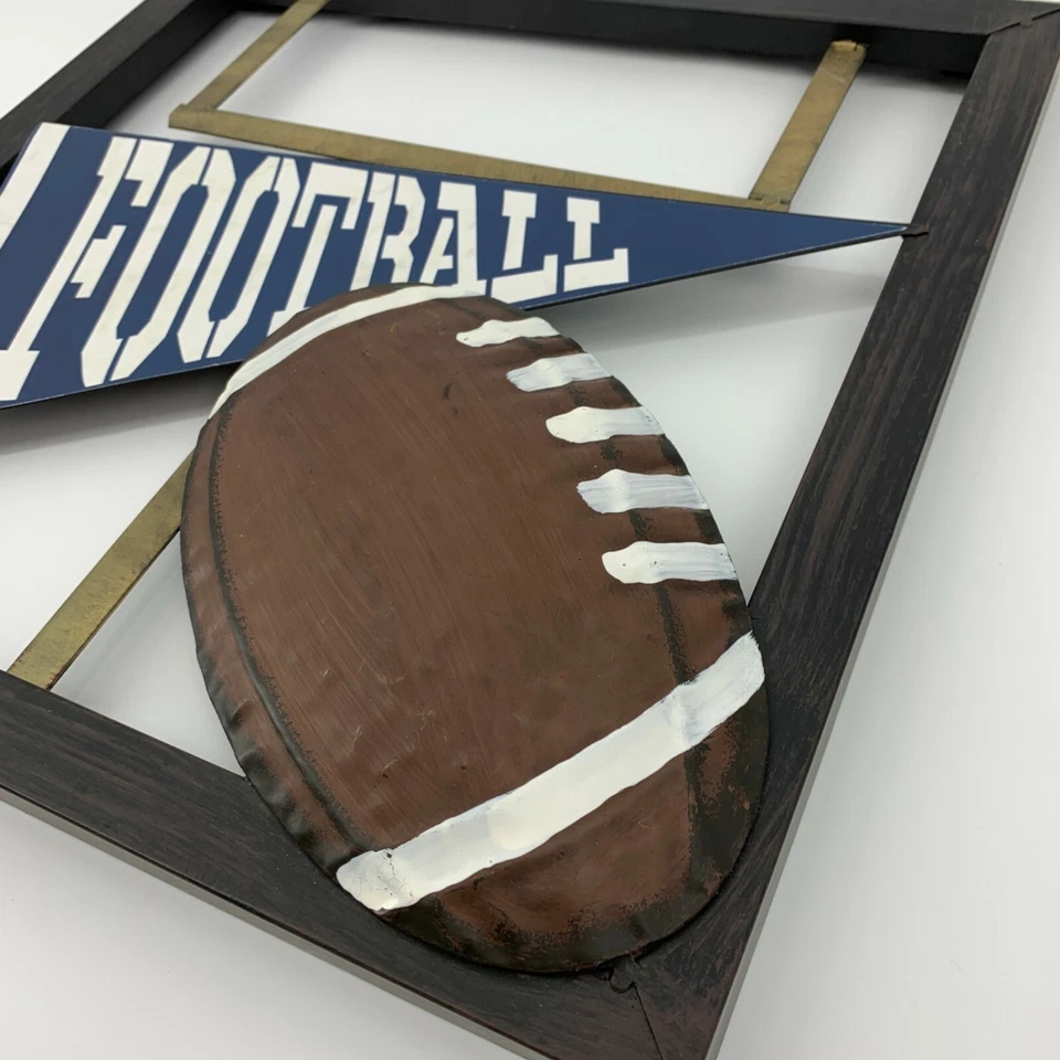 Metal US Football Wall Decor Sculpture 16" square Goal Post 0714 - Image 2 of 4