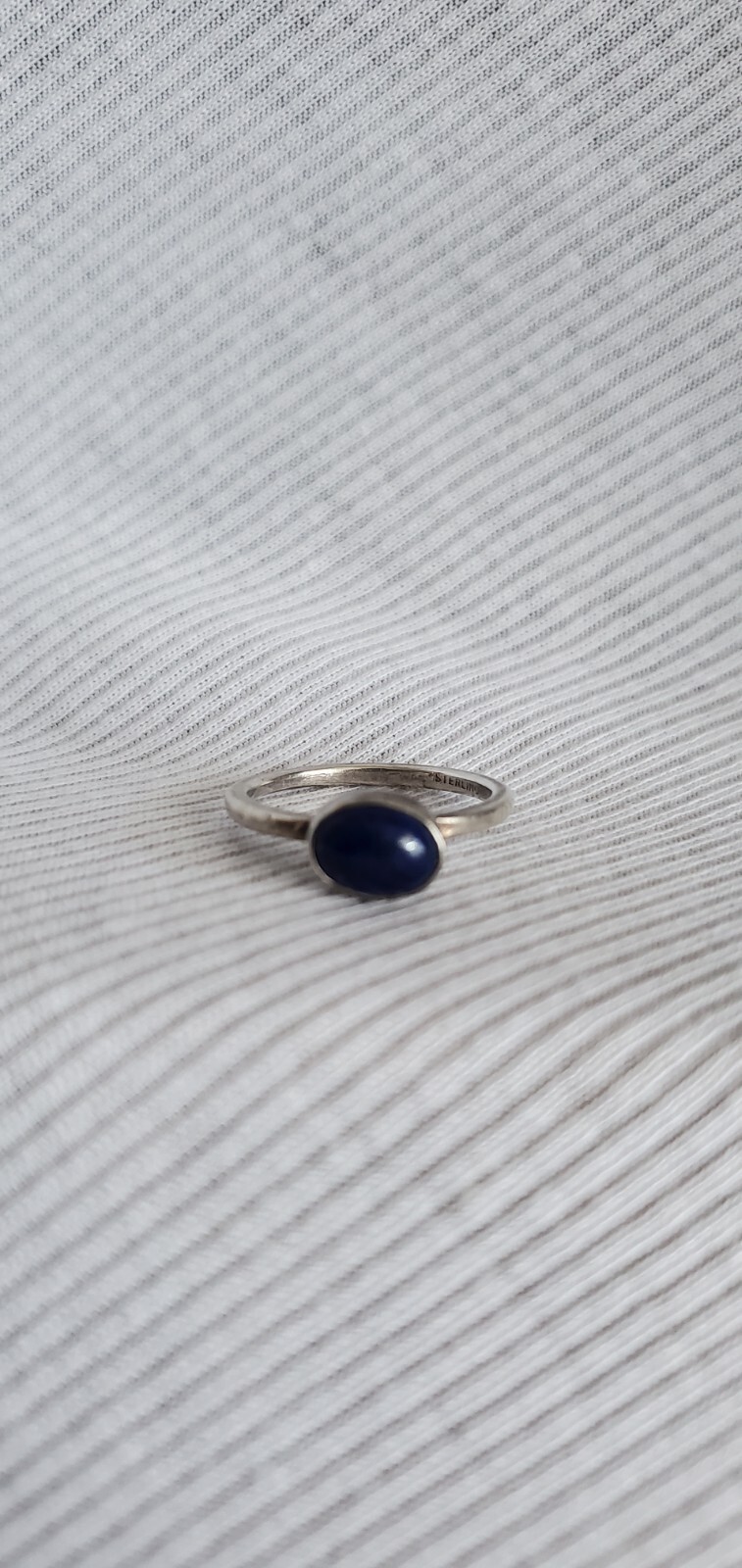 Lapis Oval Sterling Silver Ring - image 1