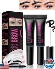 Peel Off Tattoo Eyebrow Gel-2Pcs Brown Tattoo Peel Off Eyebrow Gel Tinted, Lo