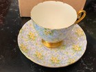 Shelly Primrose Tea Cup /Saucer Yellow/Blue #13589 Ex Cond. English Bone China — photo 1